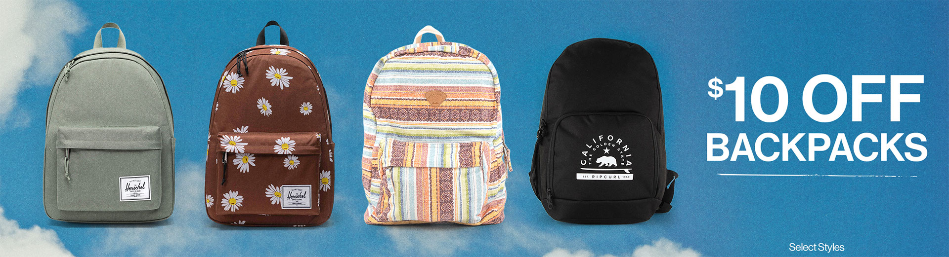 $10 OFF Backpacks - Select Styles*