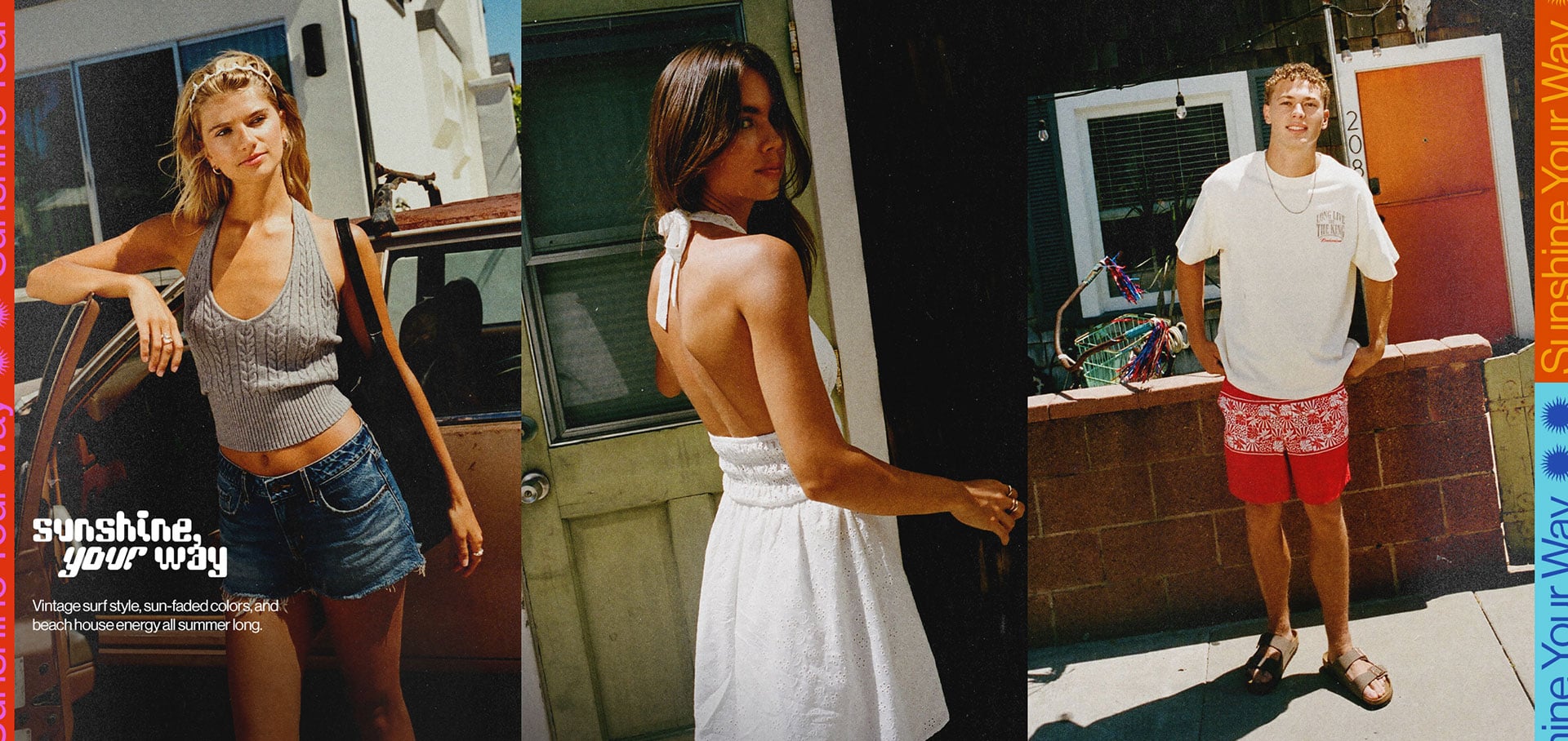 Sunshine your way Vintage surf style, sun-faded colors, and beach house energy all summer long.