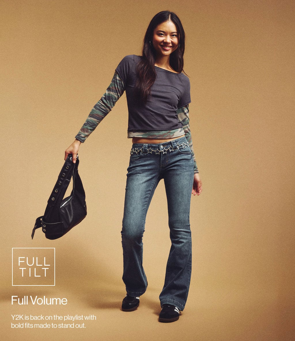 Full Tilt Full Volume Y2K is back on the playlist with bold fits made to stand out.