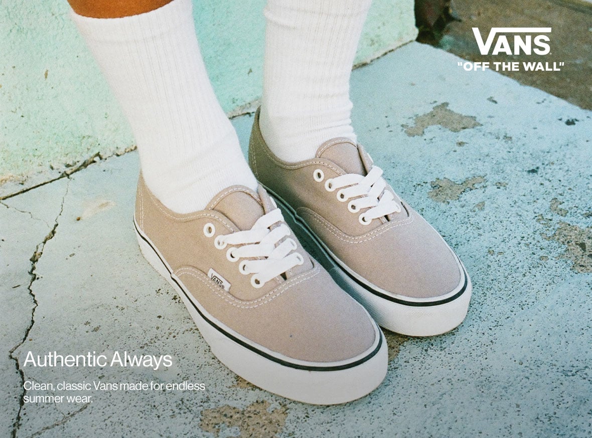 Authentic Always Clean, classic Vans made for endless summer wear.