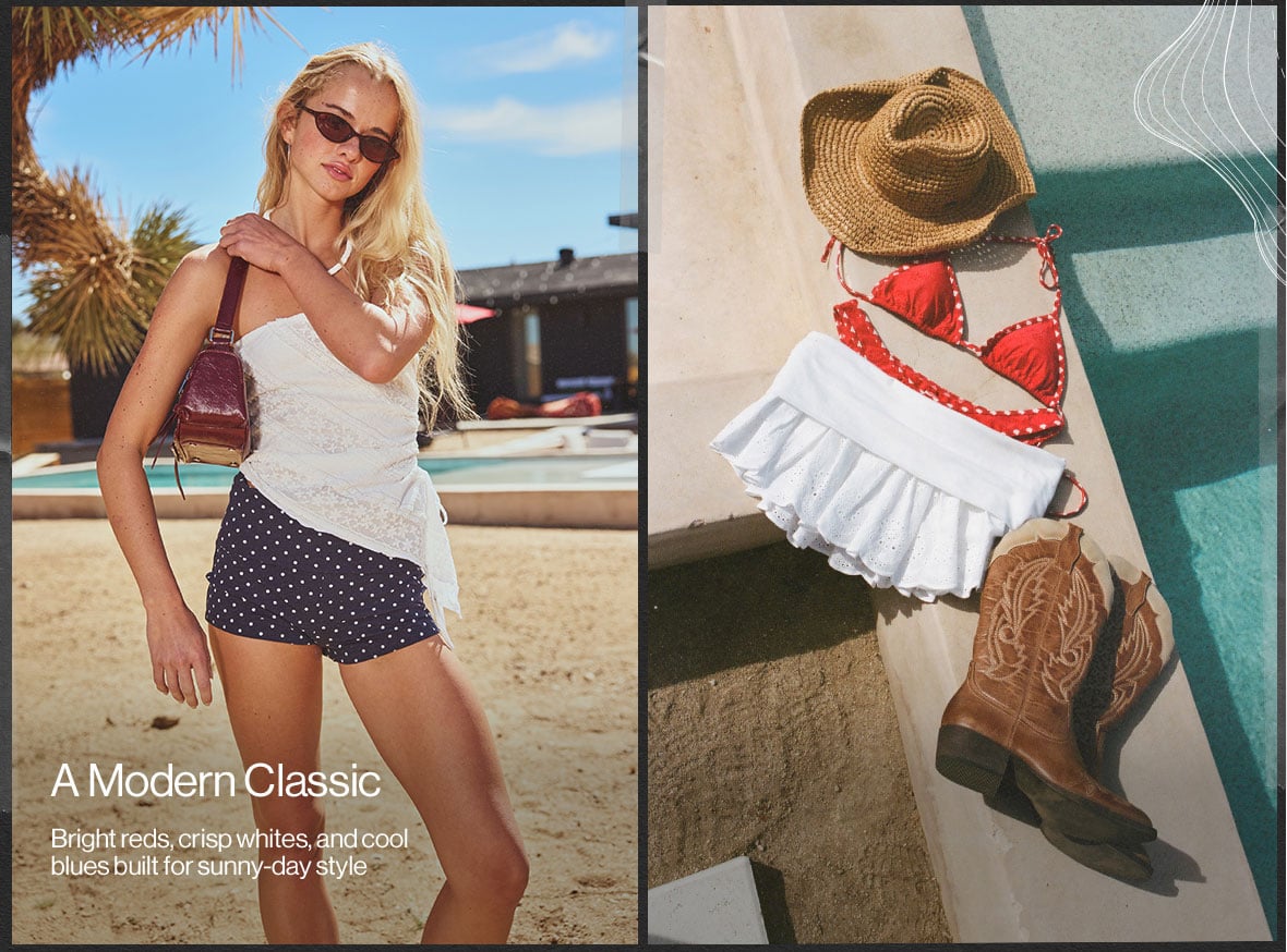 A Modern Classic Bright reds, crisp whites, and cool blues built for sunny-day style