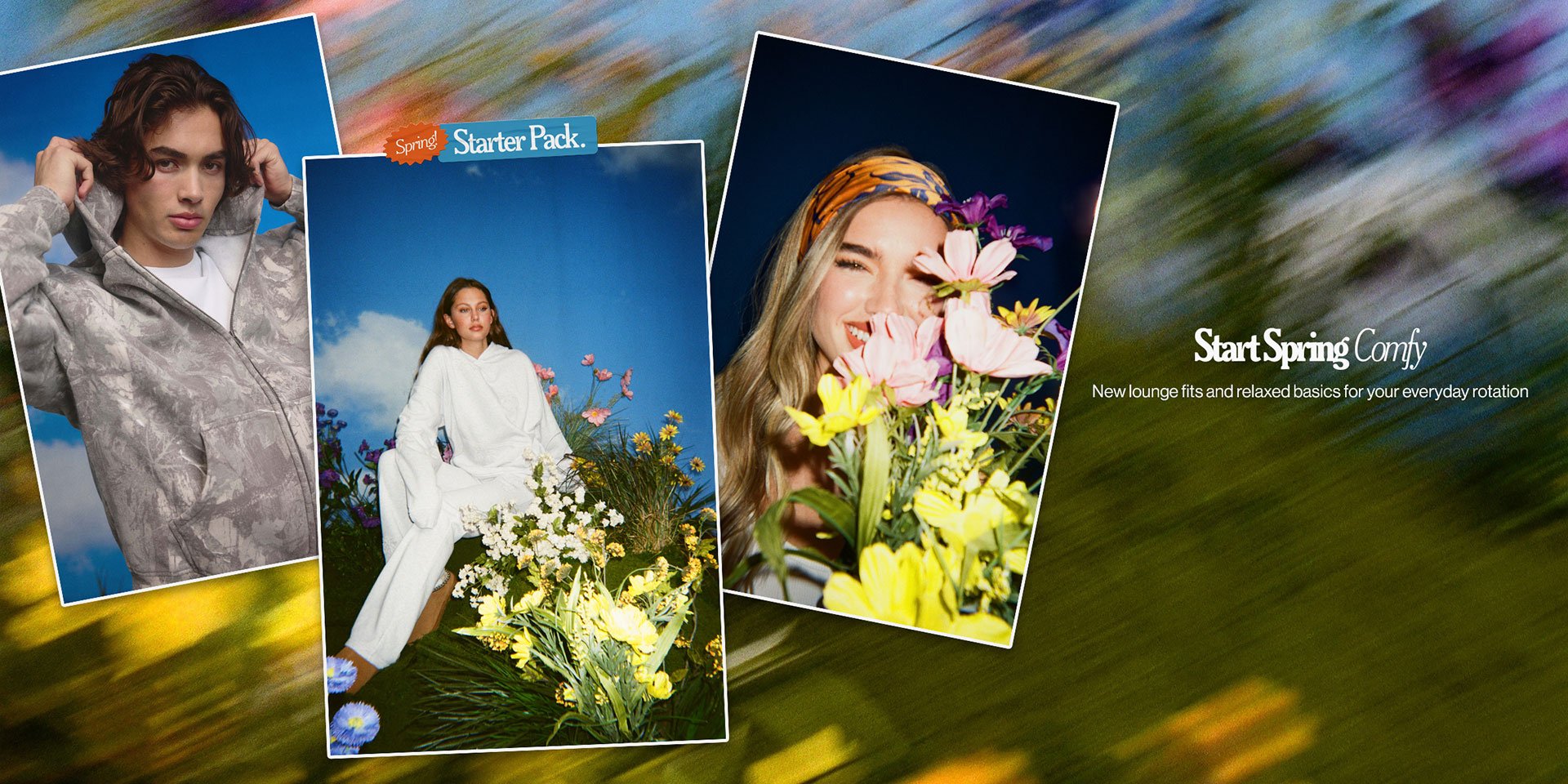 Start Spring Comfy - New lounge fits and relaxed basics for your everyday rotation