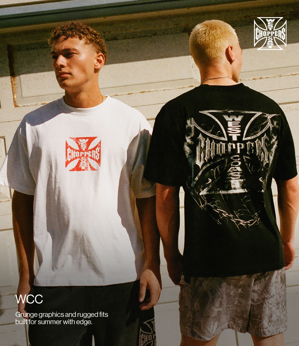 WCC Grunge graphics and rugged fits built for summer with edge