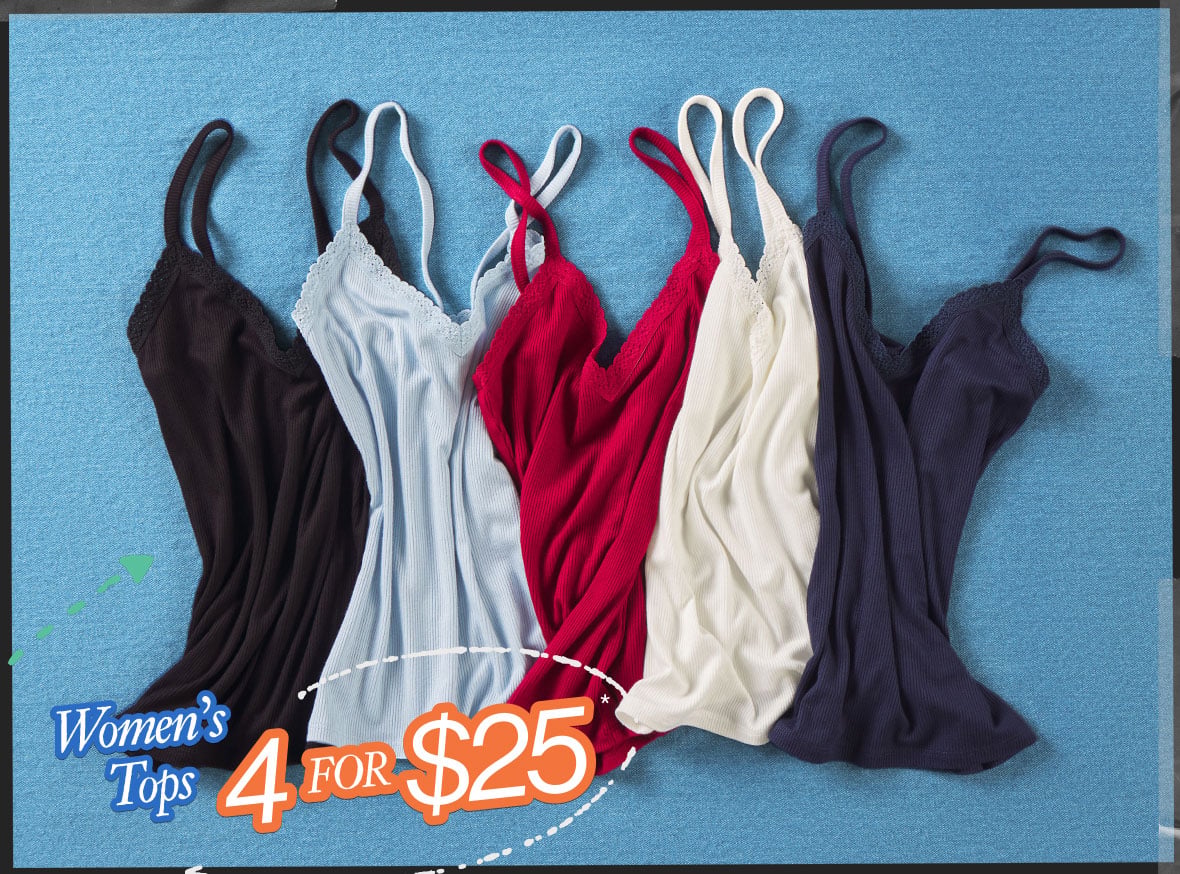 Shop Women's Tops 4 for 25*