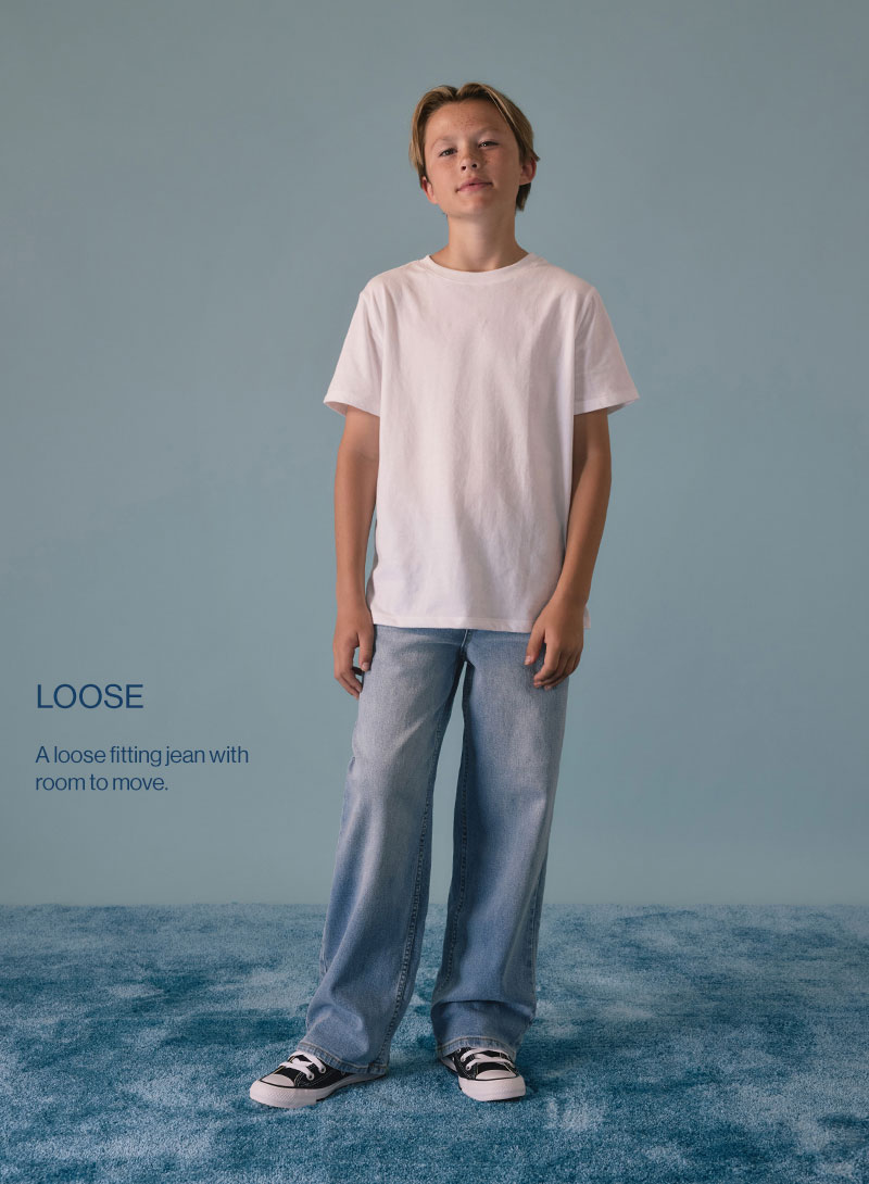 Loose - A loose fitting jean with room to move.