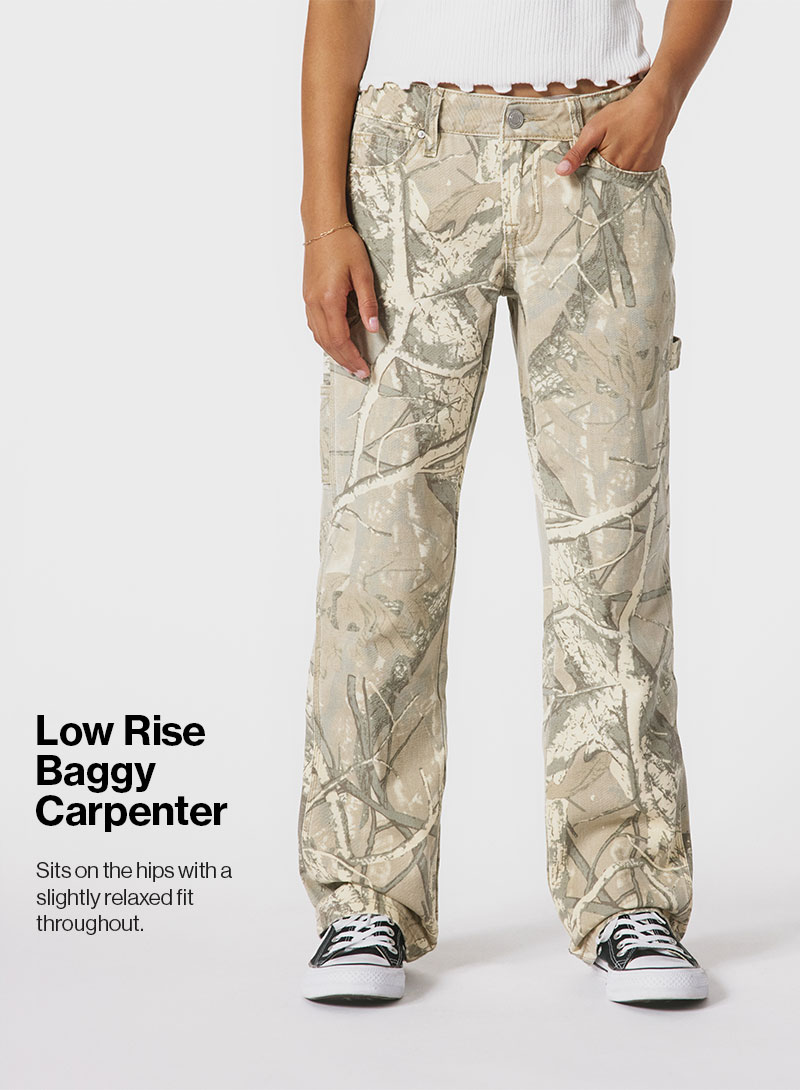 Low Rise Baggy Carpenter - Sits on the hips with a slightly relaxed fit throughout.