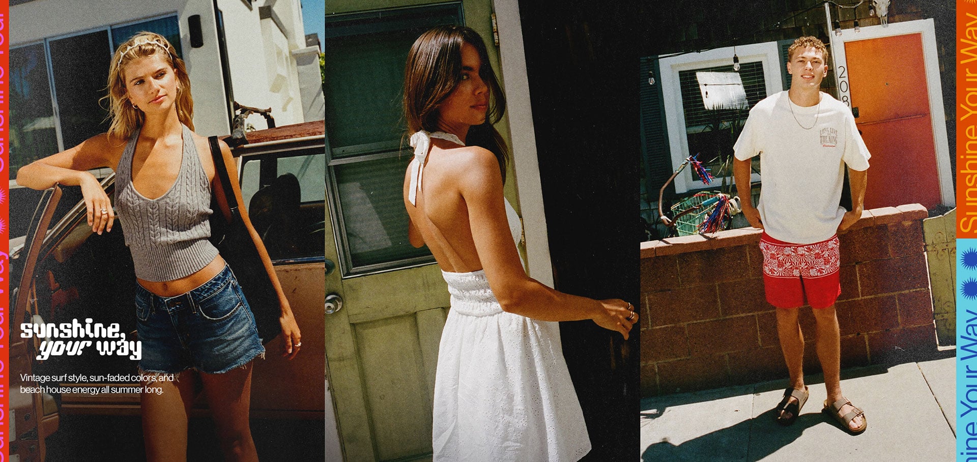 Sunshine your way Vintage surf style, sun-faded colors, and beach house energy all summer long.
