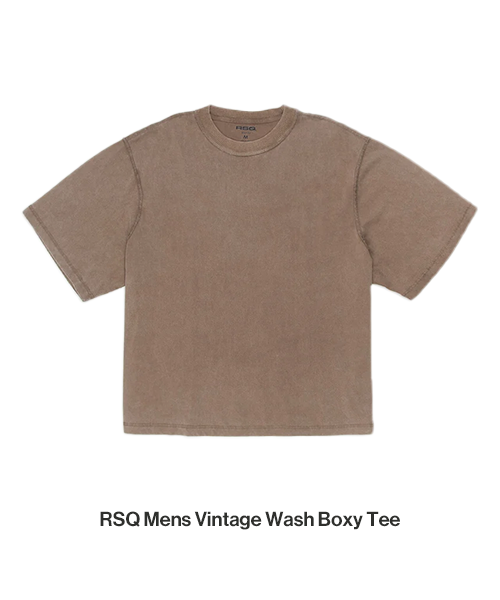 RSQ Mens Vintage Wash Boxy Tee