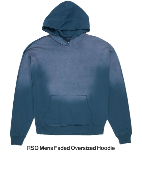 RSQ Mens Faded Oversize Hoodie