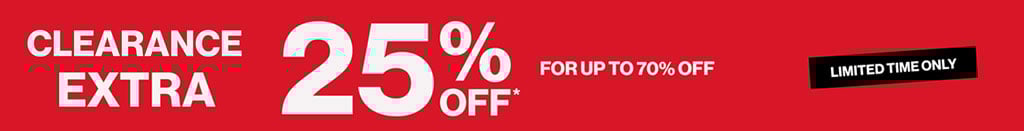 Clearance Extra 25% OFF* for up to 70% OFF - Limited Time Only