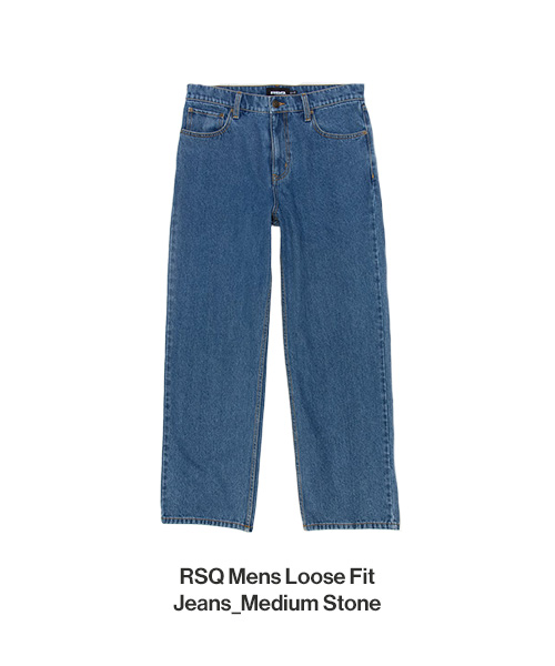 RSQ Mens Loose Fit Jeans Medium Stone