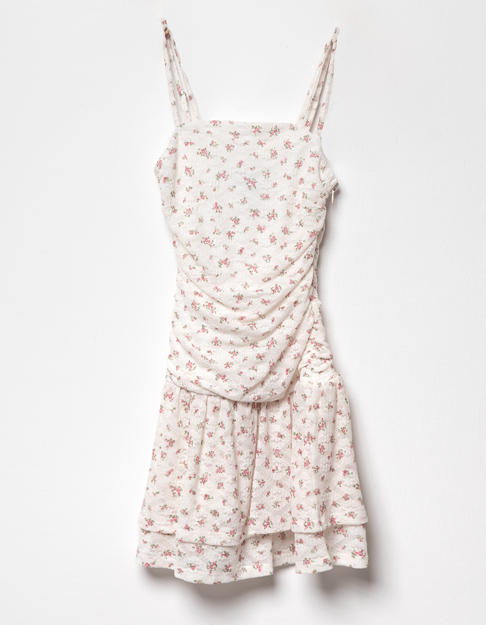 RSQ Girls Floral Ruched Dress - Cream Combo