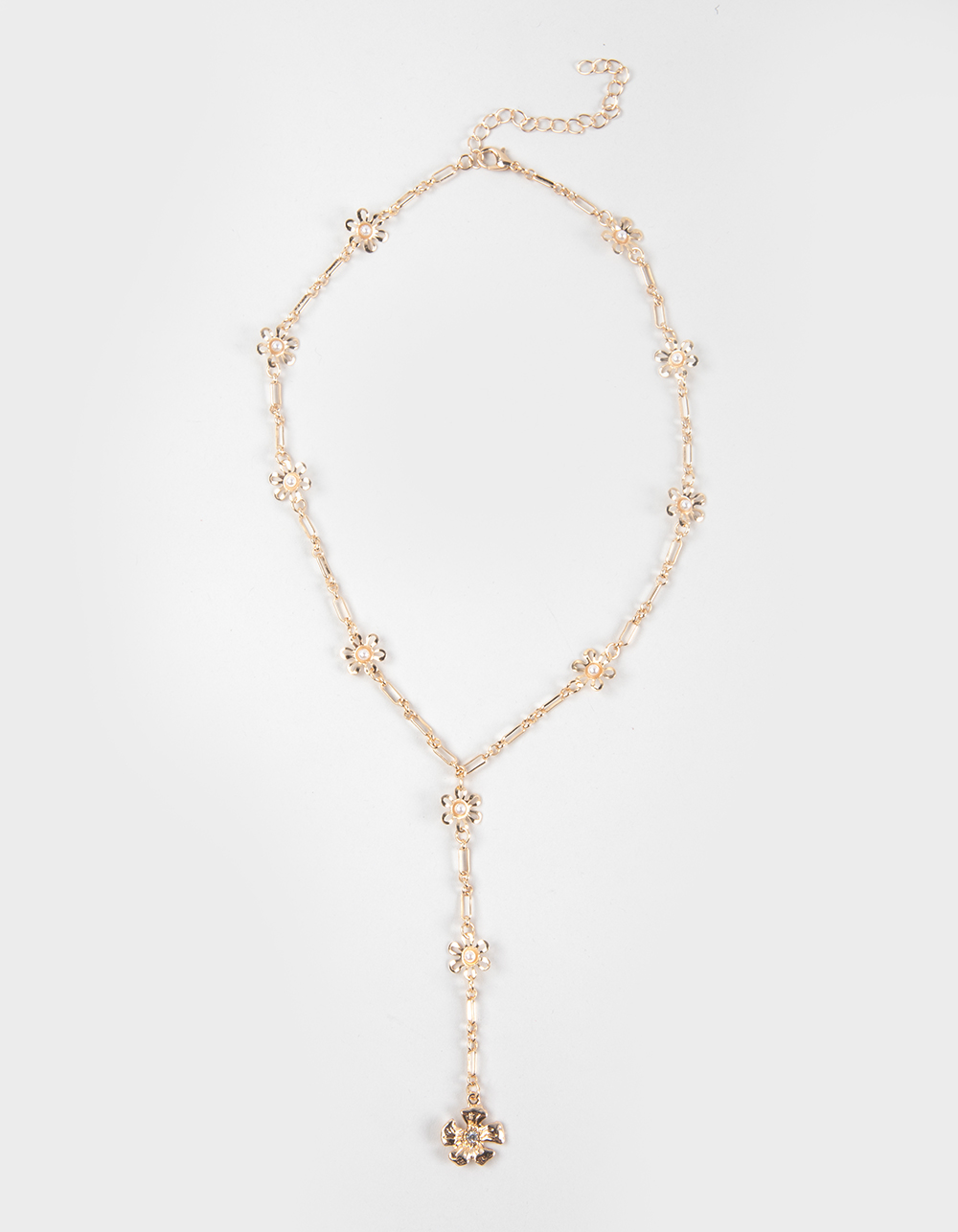 FULL TILT Floral Y Necklace - GOLD