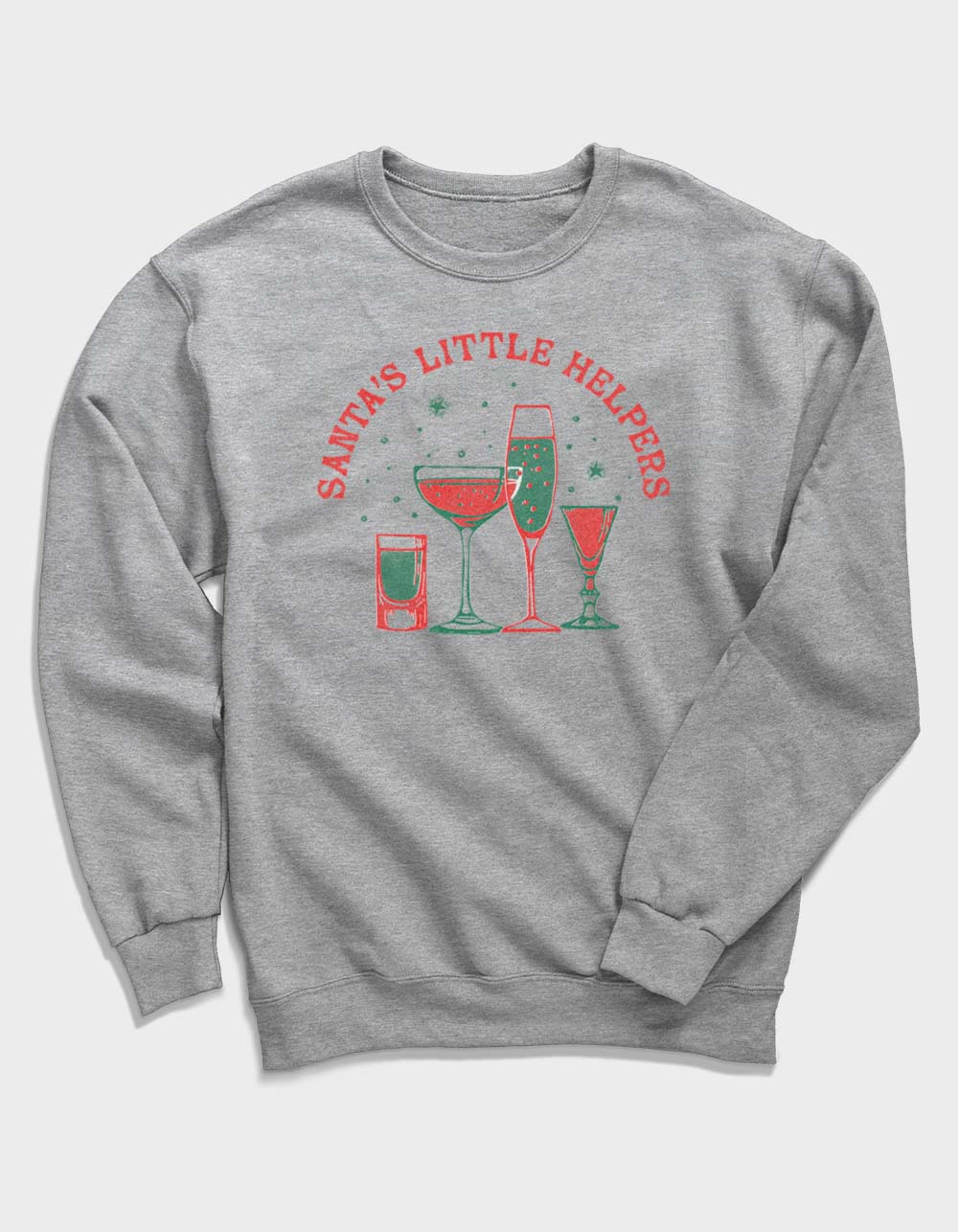 DRINKS Santa's Little Helpers Unisex Crewneck Sweatshirt - HEATHER GRAY