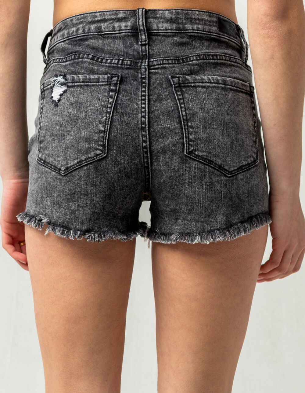 RSQ Vintage Womens High Rise Denim Shorts BLACK ACID WASH Tillys