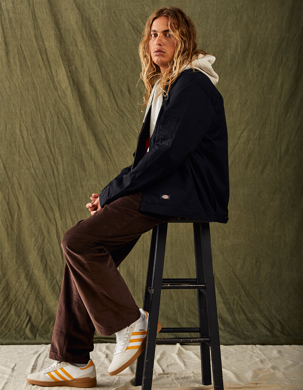 DICKIES Flat Front Mens Corduroy Pants - DARK BROWN | Tillys