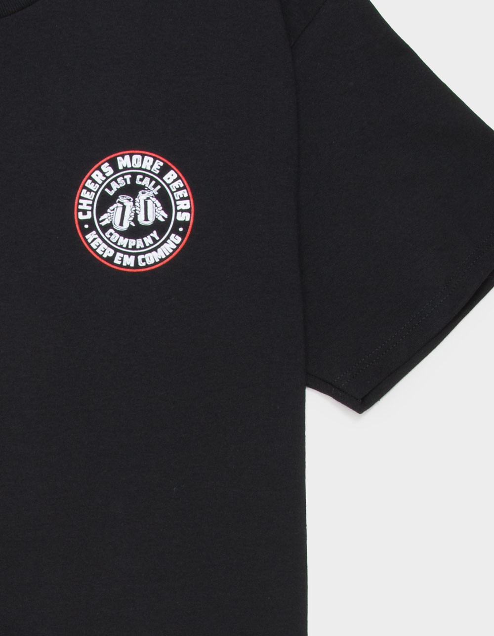 LAST CALL CO. Cheers Badge Mens Tee - BLACK