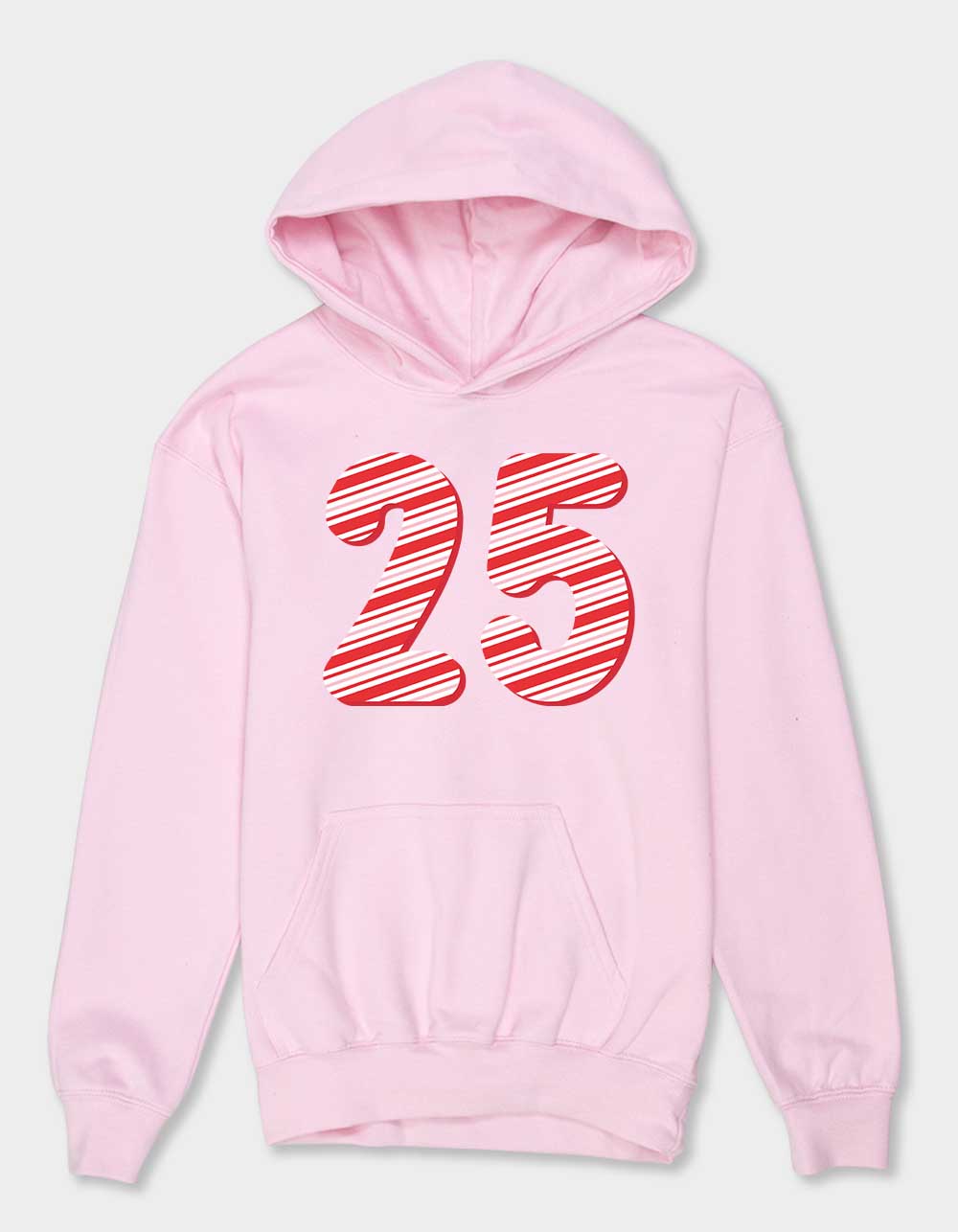 CANDY CANE 25 Stripes Unisex Kids Hoodie - MAROON