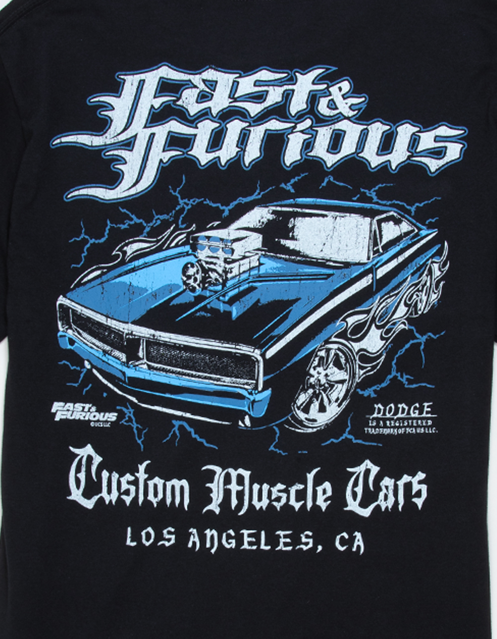 RIOT SOCIETY Fast & Furious Custom Muscle Cars Mens Tee - BLACK