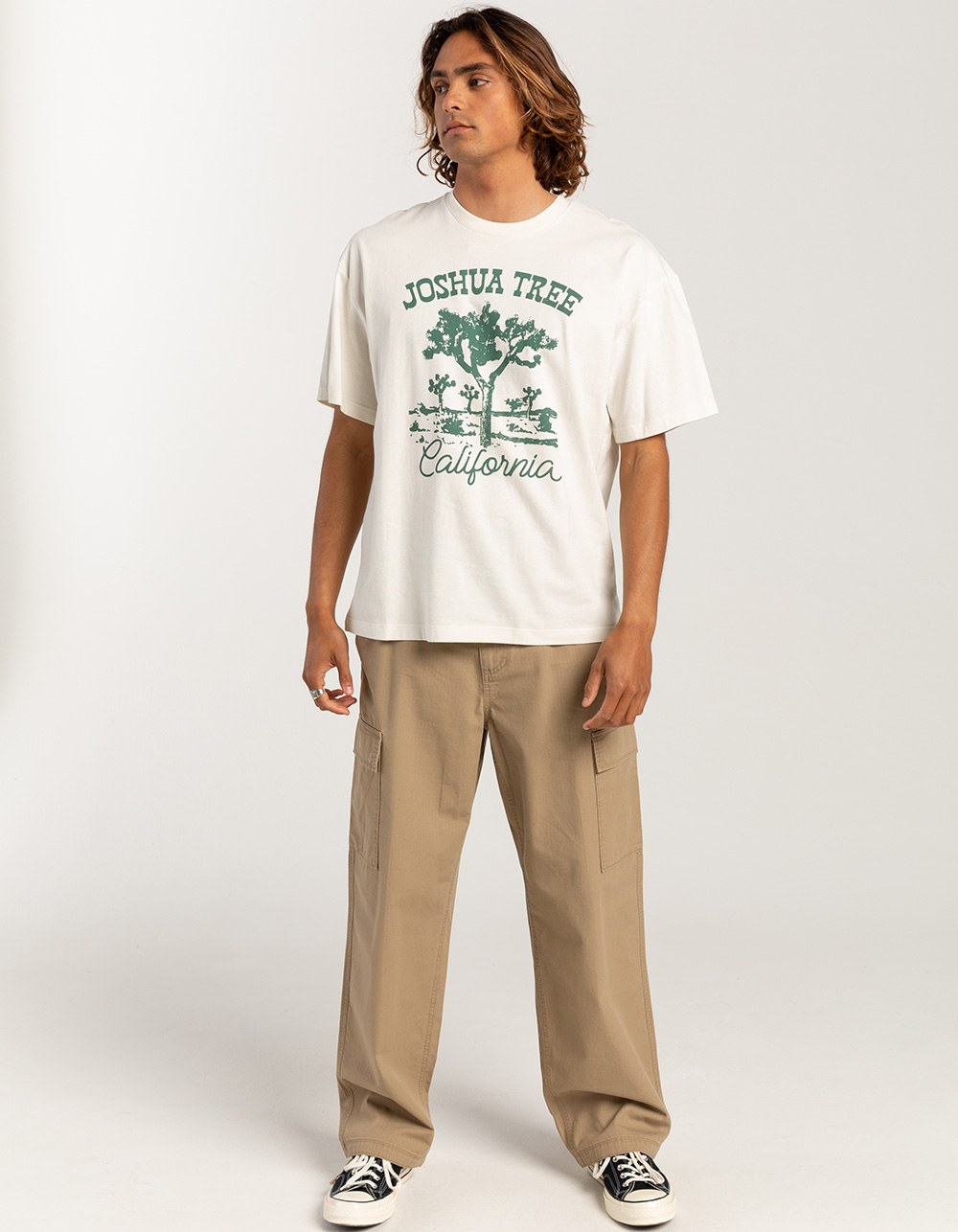 RSQ Mens Oversized Joshua Tree Tee - OFF WHITE
