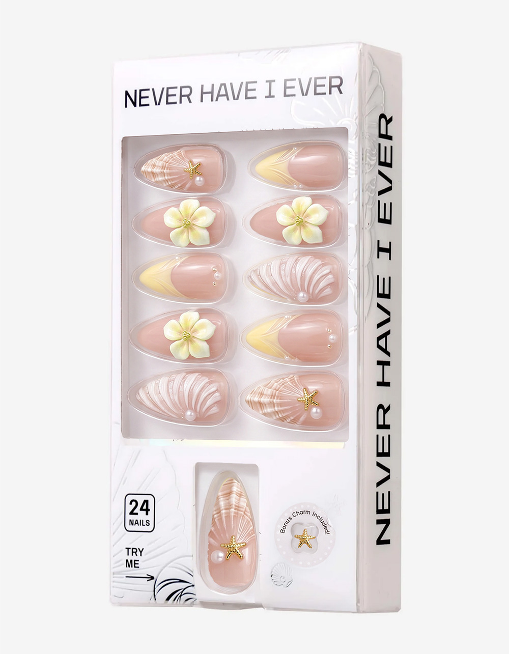 NEVER HAVE I EVER Shell Baby Press-On Nails - YELLOW