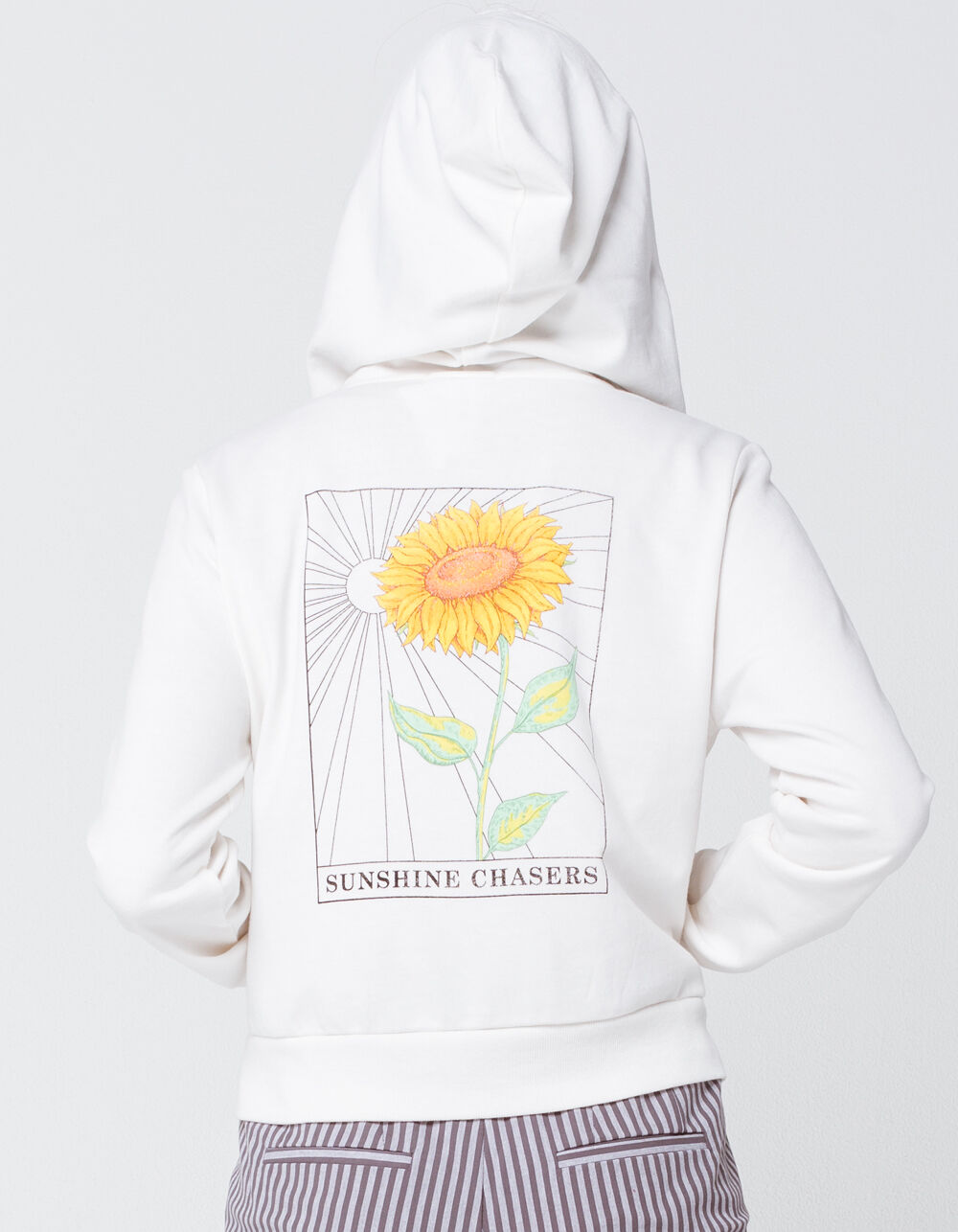FULL TILT Sunflower Womens Zip Hoodie - IVORY - XS | Tillys