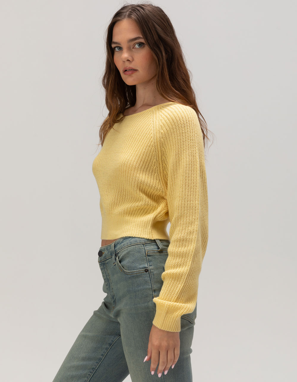 BILLABONG Sun Soaked Womens Crop Sweater - YELLOW