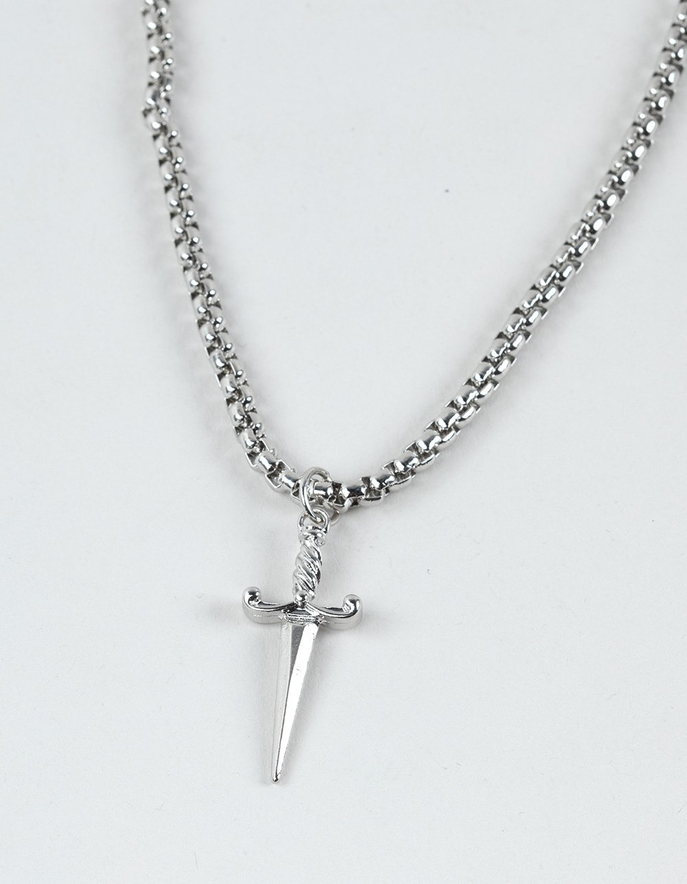 RSQ Sword Cross Necklace - SILVER