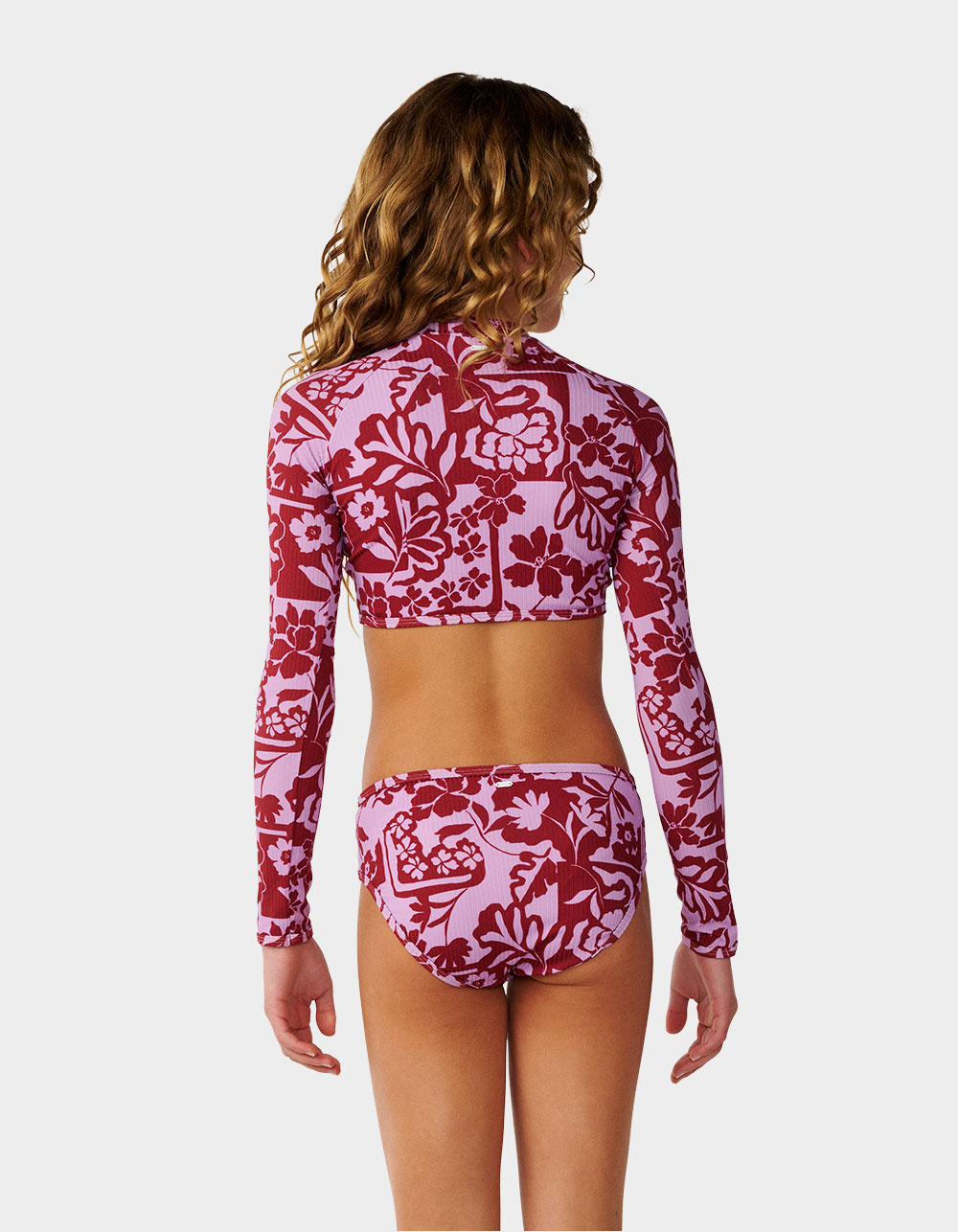 RIP CURL Pacific Coast Long Sleeve Girls Bikini Set - LILAC