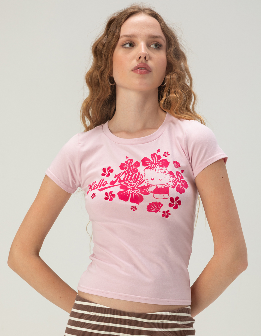 SANRIO Hello Kitty Womens Baby Tee - PINK
