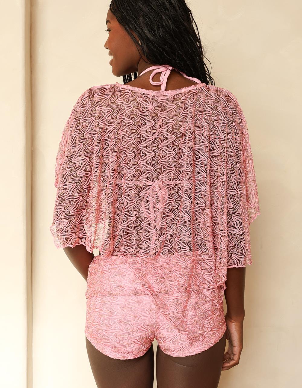 DIPPIN' DAISY'S Juice Café Poncho - LIGHT PINK
