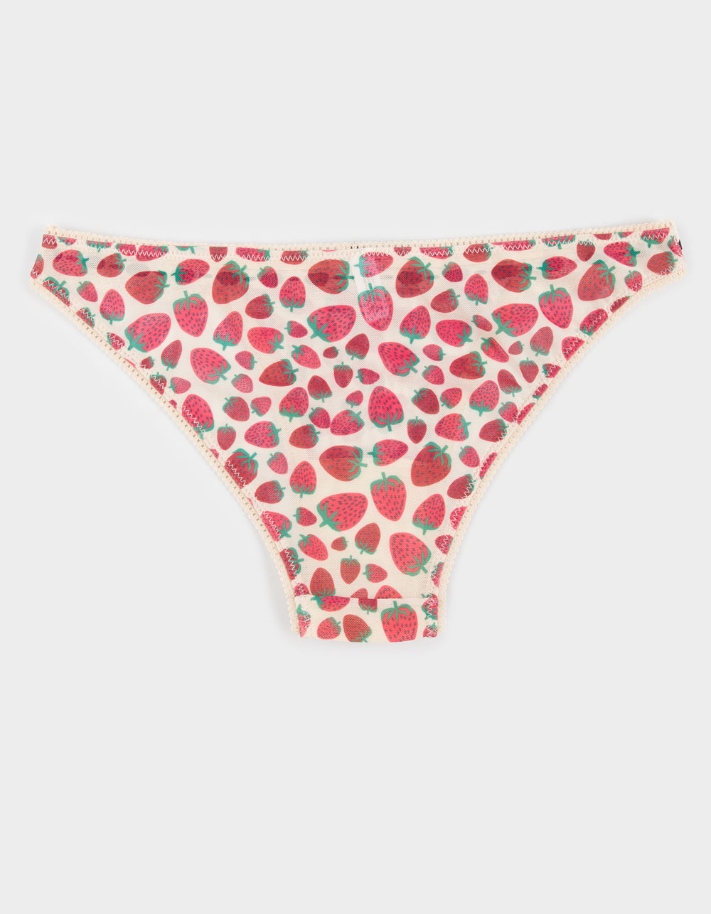 FULL TILT Ribbon Lace Trim Cheeky Panties - STRAWBERRY