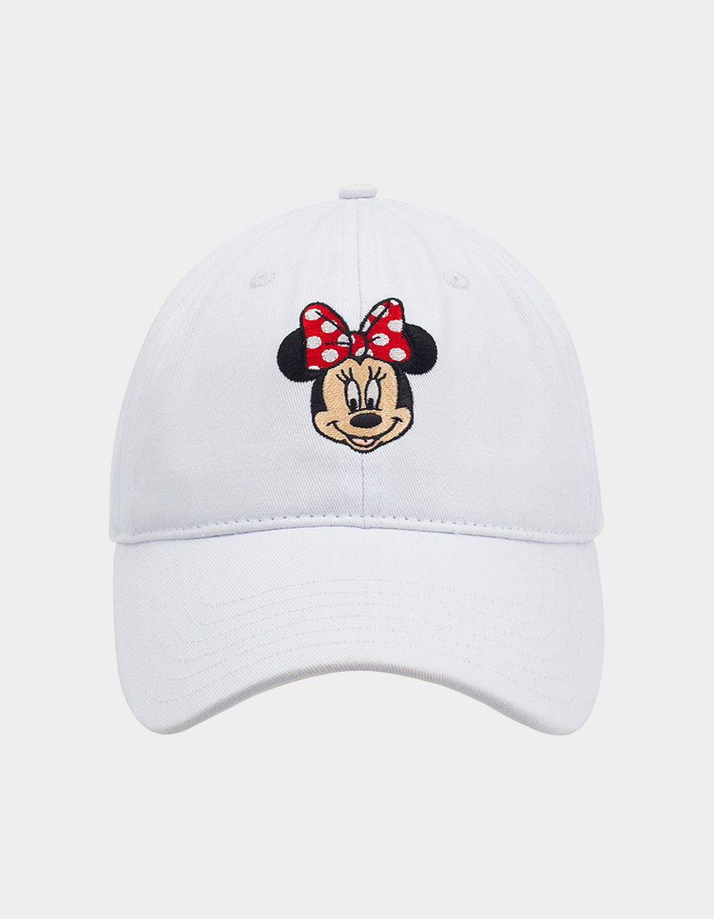 DISNEY Minnie Mouse Cotton Adjustable Baseball Cap - WHITE