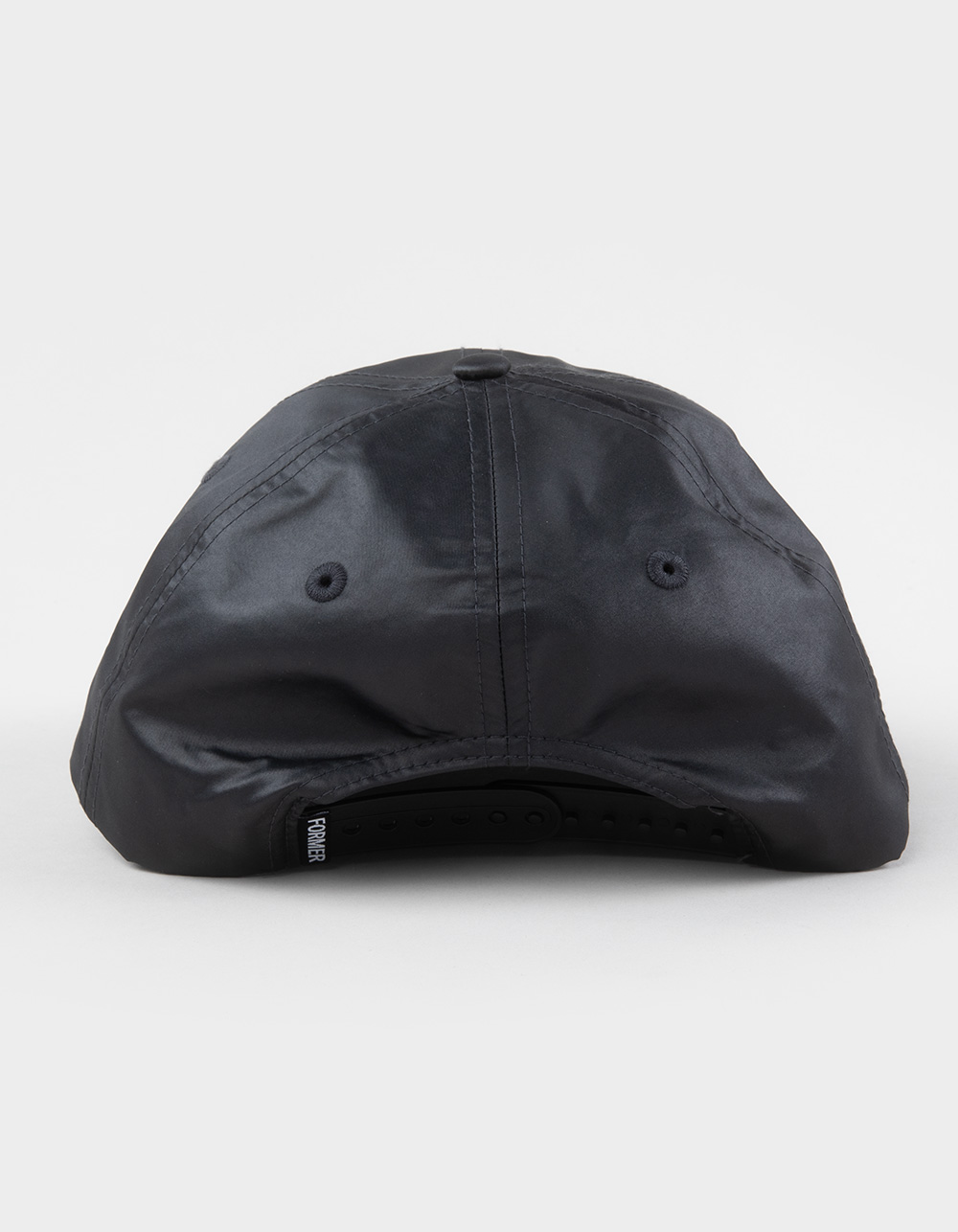 FORMER Puncture Satin Snapback Hat - BLACK