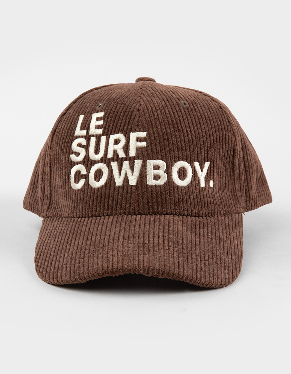 LE SURF Cowboy Womens Corduroy Strapback Hat - BROWN