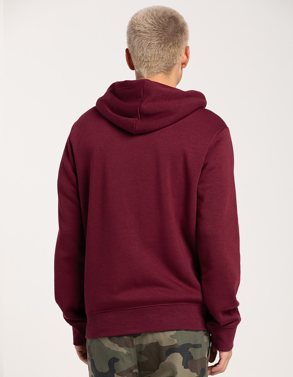 RSQ Mens Full Zip Fleece Hoodie - BURGUNDY