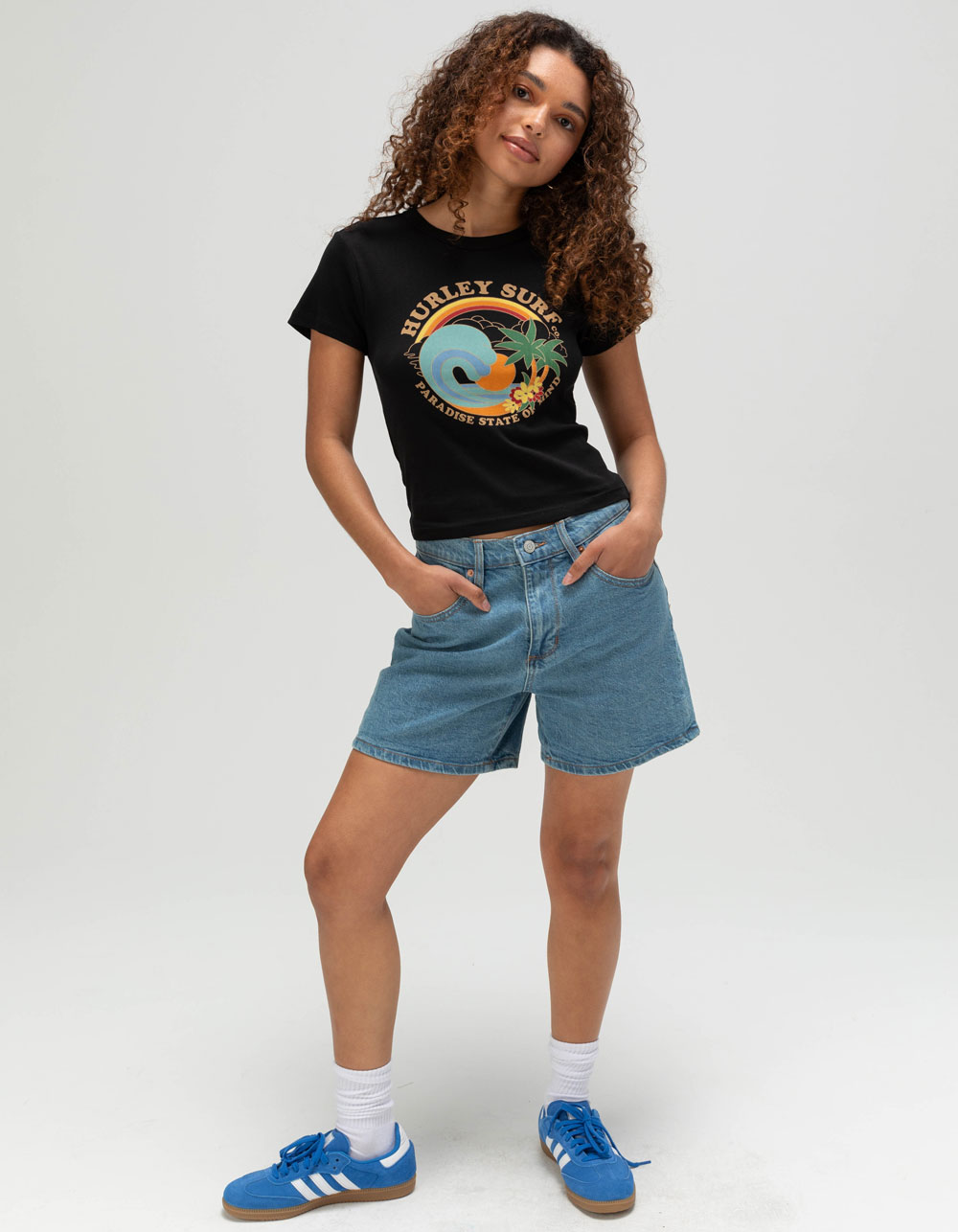 HURLEY Ashbury Womens Baby Tee - BLACK