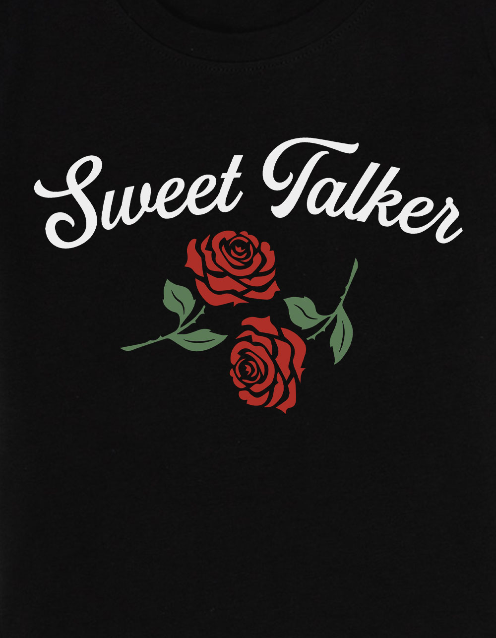 ROSES Sweet Talker Womens Baby Tee - BLACK