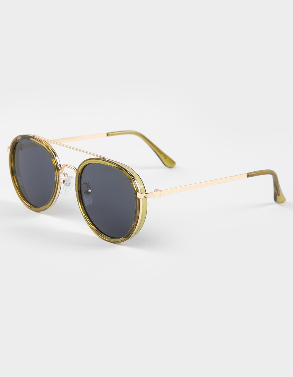 RSQ Canberra Retro Aviator Sunglasses - AVOCADO