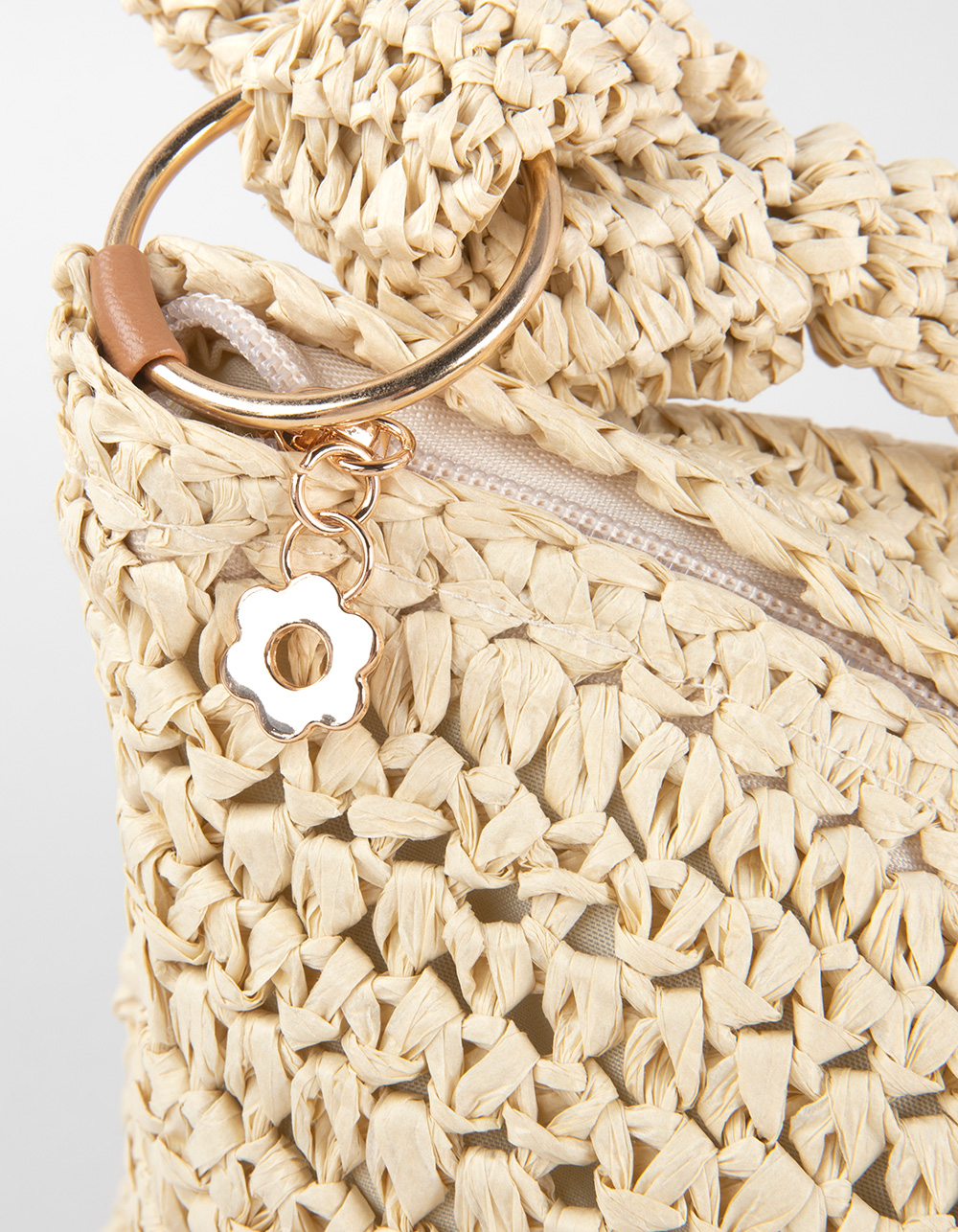Straw Shoulder Bag - NATURAL