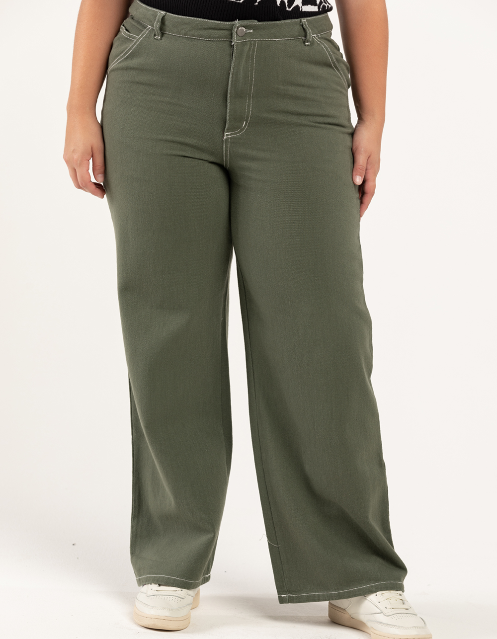 RSQ Womens High Rise Relax Carpenter Pants - OLIVE