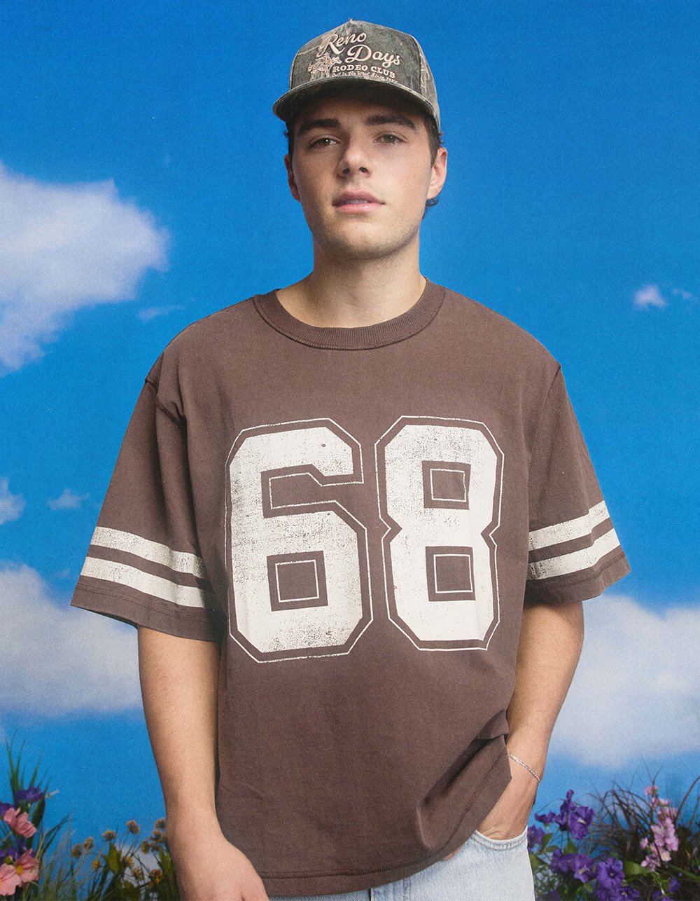 RSQ Mens Jersey Boxy Tee - BROWN