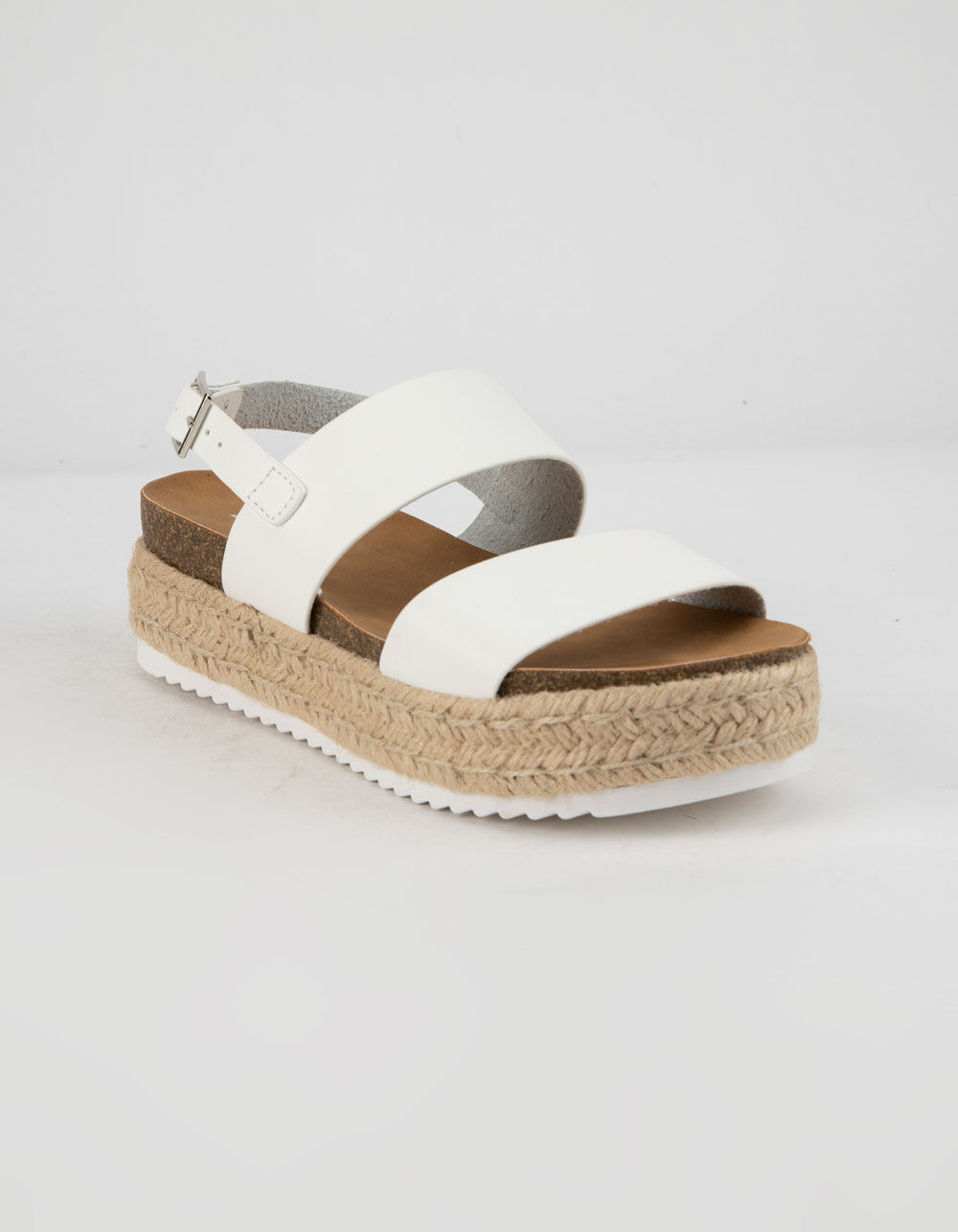 SODA 2 Strap Platform White Womens Espadrille Flatform Sandals - WHITE ...