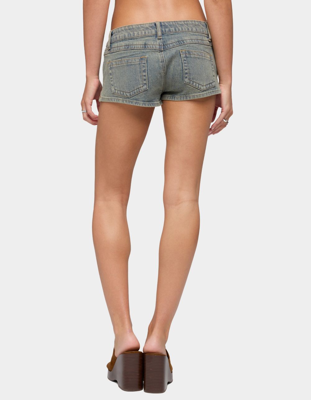 EDIKTED Jagger Low Rise Denim Shorts