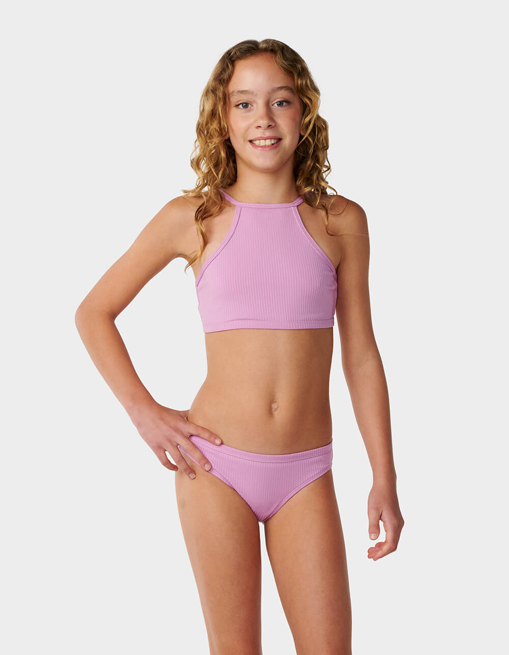 RIP CURL Premium Rib 2.0 Girls Bikini Set - LILAC