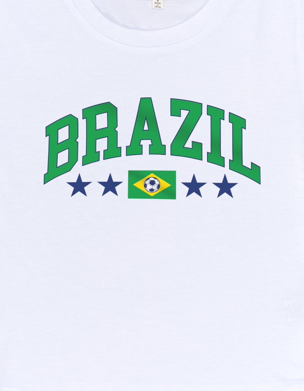 BRAZIL Flag Soccer Womens Baby Tee - WHITE