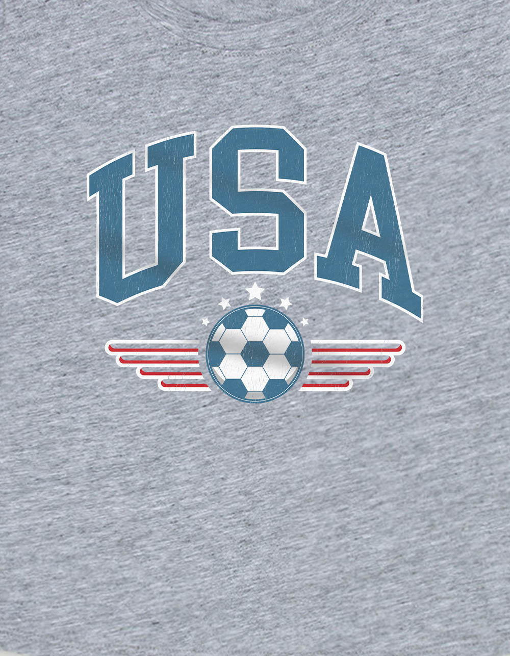 SOCCER USA Wings Womens Baby Tee - HEATHER GRAY