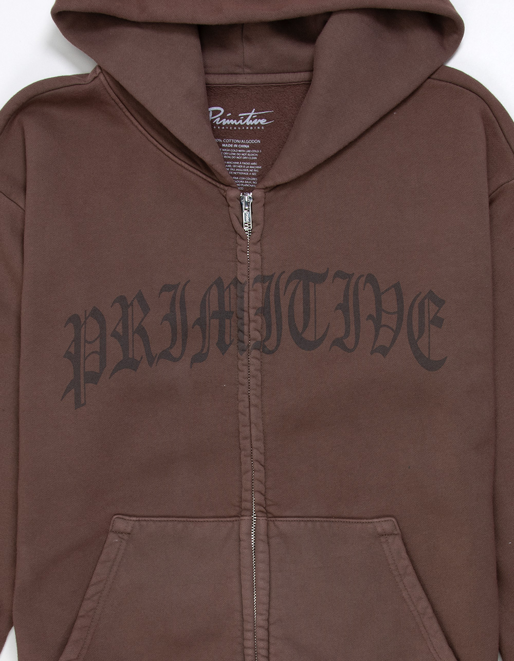 PRIMITIVE Archie Mens Zip-Up Hoodie - BROWN