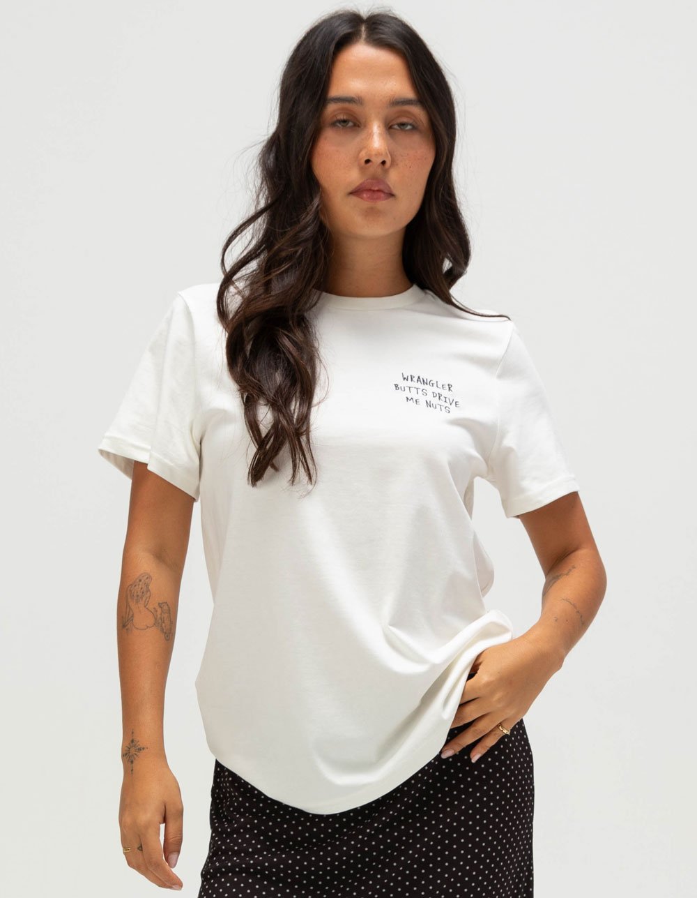 WRANGLER Cowboy Womens Oversized Tee - OFF WHITE