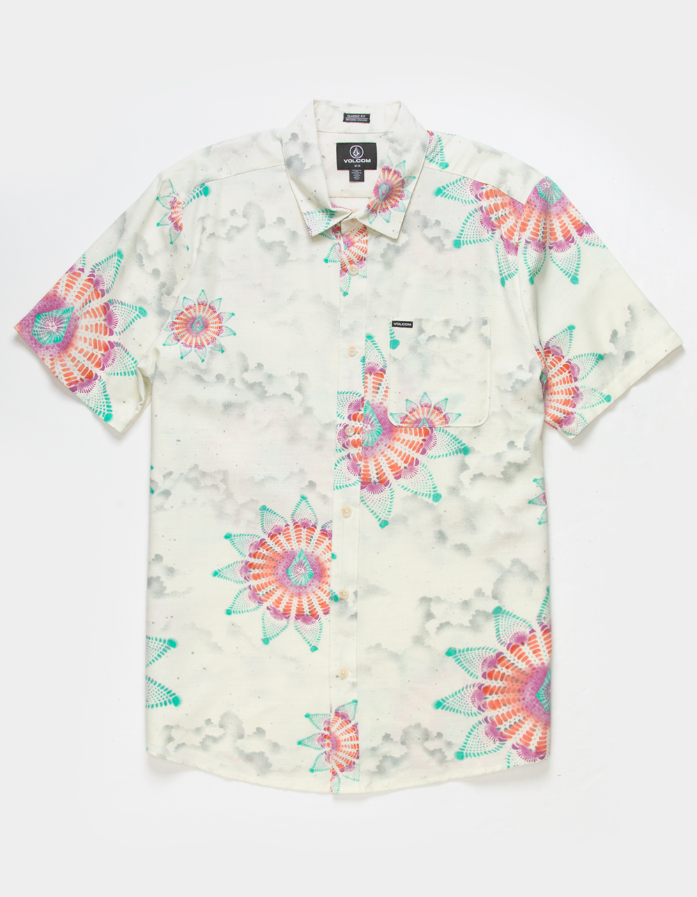 Star Shields Mens Button Up Shirt WHITE COMBO Tillys